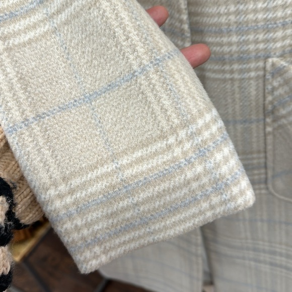 NEW Rylee + Cru Plaid Wool long coat - Picture 5 of 6